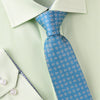 B2B Shirts - Alternating Tan Floral Paisley Turquoise Teal Skinny Woven Tie 3" - Business to Business