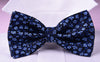 blue floral bow tie