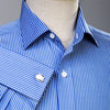 B2B Shirts - Classic Blue Striped Formal Business Dress Shirt Luxury Designer Fashion - Business to Business
