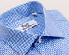 B2B Shirts - Classic Light Blue Gingham Check Formal Business Dress Shirt Luxury Designer Fashion - Business to Business