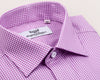 B2B Shirts - Pink Gingham Check Formal Business Dress Shirt Luxury Designer Fashion - Business to Business