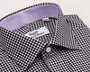 B2B Shirts - Mini Black Gingham Check Formal Business Dress Shirt Lilac Royal Oxford Fashion - Business to Business