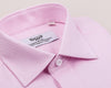 B2B Shirts - Pink Herringbone Twill Formal Business Dress Shirt in French Double Cuffs - Business to Business