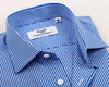B2B Shirts - Blue Easy Iron Gingham Check Formal Business Dress Shirt Luxury Designer Fashion - Business to Business