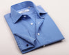 B2B Shirts - Blue Easy Iron Gingham Check Formal Business Dress Shirt Luxury Designer Fashion - Business to Business