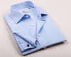 B2B Shirts - Light Blue Gingham Check Formal Business Dress Shirt Luxury Designer Fashion - Business to Business