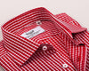 B2B Shirts - Red Plaids & Checks Formal Business Dress Shirt Gingham Check Fashion - Business to Business