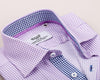 B2B Shirts - Soft Purple Plaids & Checks Formal Business Dress Shirt Navy Blue Twill Fashion - Business to Business