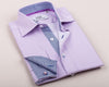 B2B Shirts - Soft Purple Plaids & Checks Formal Business Dress Shirt Navy Blue Twill Fashion - Business to Business