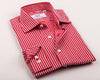 B2B Shirts - Red Plaids & Checks Formal Business Dress Shirt Gingham Check Fashion - Business to Business