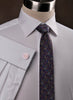 B2B Shirts - White Twill Herringbone Stripe Floral Formal Business Dress Shirt - Business to Business