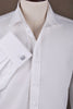 B2B Shirts - White Solid Poplin Formal Business Dress Shirt Double French Cuffs - Business to Business