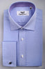 B2B Shirts - Blue Gingham Check Formal Business Dress Shirt Purple Diagonal Fashion - Business to Business