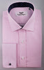 B2B Shirts - Pink Hollow Stripe Formal Business Dress Shirt with Blue Flame Inner-Lining - Business to Business