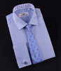 Light Blue Herringbone Formal Business Dress Shirt Stylish Luxury Fashion Apparel in Button Cuffs with Chest Pocket
