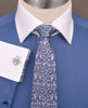 B2B Shirts - Blue Formal Business Dress Shirt Rich Contrast French Boss Cuff Baroque Apparel - Business to Business