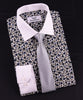 Floral Dress Shirt Formal Business or Casual Dress Shirt in Spread White Collar