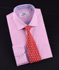 Pink Designer Checkered Dress Shirt Formal Business Luxury Stylish Fashion in Button Cuffs with Chest Pocket