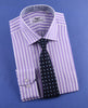 Lilac White Herringbone Formal Business Dress Shirt in Luxury Herringbone Stripe and Standard Single Button Cuffs - Easy Top 10 Fashion Trends