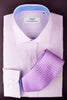 B2B Shirts - Lilac Designer Twill Formal Business Dress Shirt Blue Twill Inner-Lining Fashion - Business to Business