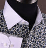 Floral Dress Shirt Formal Business or Casual Dress Shirt in Spread White Collar
