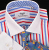 B2B Shirts - Patriot Red White Blue Formal Business Dress Shirt Gingham Check Fashion - Business to Business