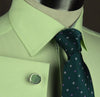 Lime Green Herringbone Twill Formal Business Dress Shirt Designer Luxury Fashion