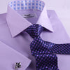 B2B Shirts - Lilac Designer Twill Formal Business Dress Shirt FLuer-De-Lis Inner-Lining Fashion - Business to Business
