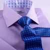B2B Shirts - Lilac Designer Twill Formal Business Dress Shirt FLuer-De-Lis Inner-Lining Fashion - Business to Business