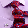 B2B Shirts - Purple Herringbone Twill Formal Business Dress Shirt With Matching Inner Lining Luxury Violet Fashion - Business to Business
