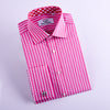 Pink Striped Contrast Formal Business Dress Shirt Wrinkle Free Plaids & Checks French in Double Cuffs