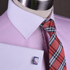 B2B Shirts - Pink Herringbone Formal Business Dress Shirt White Collar White Cuff Paisley Luxury Fashion - Business to Business