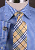 B2B Shirts - Blue Mini Plaids & Checks Formal Business Dress Shirt Purple Checkered Fashion - Business to Business