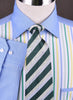 Blue Poplin Yellow Green Grey Striped Formal Business Dress Shirt