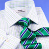 Green Plain Check Formal Business Dress Luxury Fashion In Standard Cuff