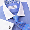Blue Royal Oxford Floral Paisley Formal Business Dress Shirt