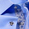 Blue Twill Professional Dress Shirt in Double French Cuff With Unique Inner Lining Design