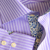 Purple Herringbone Twill Herringbone Formal Business Dress Shirt Striped Luxury Fashion