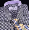 black and white checkered men's dress shirt