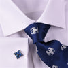 Solid White Royal Oxford Formal Dress Shirt Men's Professional Business Work Top in French Cuffs and Spread Collar