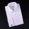 White Herringbone Twill Business Dress Shirt Formal Luxury Fashion
