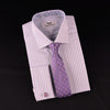 Blue Purple Thunder Twill Stripe Formal Business Dress Shirt Sexy 2x French Cuff with Spread Collar