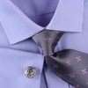 Blue Royal Oxford Lilac Twill Dress Shirt High End Formal Luxury Egyptian Cotton in French Cuff and Spread Collar