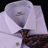 Soft Purple Pink Designer Checkered Dress Shirt Windmill Formal Floral Business in French Cuffs with Spread Collar