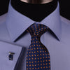 Blue Twill Single Button Cuffs Dress Shirt