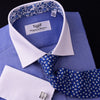 Blue Royal Oxford Floral Paisley Formal Business Dress Shirt