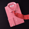 Mini Small Red Gingham Check Pindot Business Formal Dress Shirt