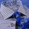 Multi-Colored Green Plaids & Checks Dress Shirt Business Formal Paisley Floral in French Cuffs