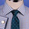 Multi-Colored Green Plaids & Checks Dress Shirt Business Formal Paisley Floral in French Cuffs