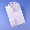 White Cotton Mini Herringbone With Blue Inner Lining For Professional Dress EgoFormal Dress Shirt This Shirt Is Designed for Professional Daily Work With Easy Care Of The Dress Shirt